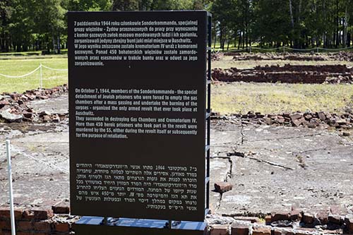 Photograph of Birkenau Sonderkommando revolt site and ruins, taken in May 2017.